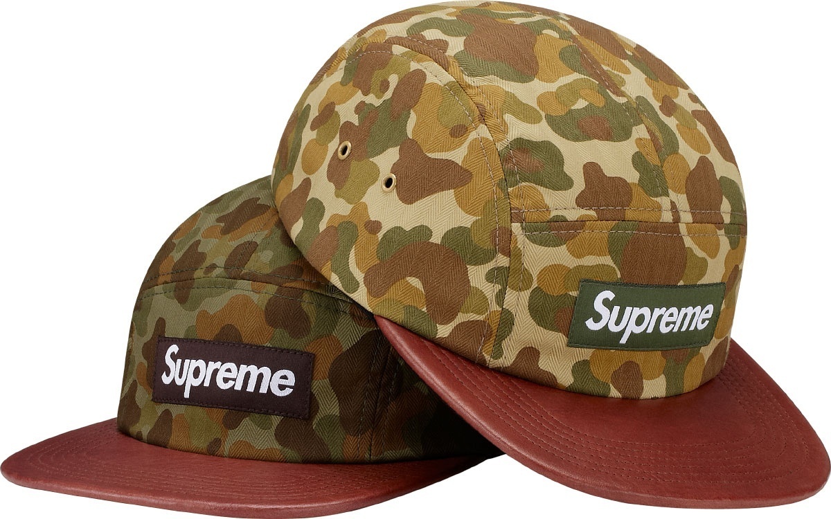 Camo Leather Camp Cap